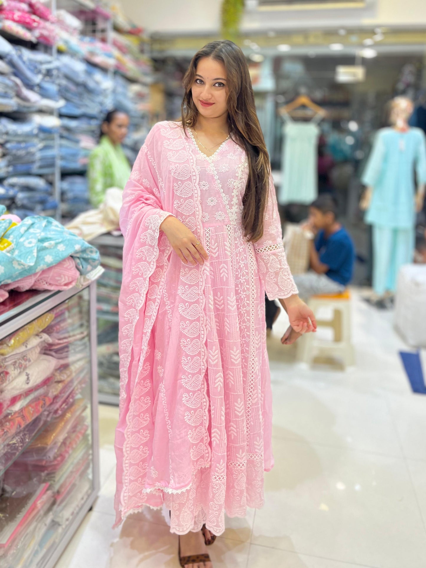 mul-mul Anarkali suit