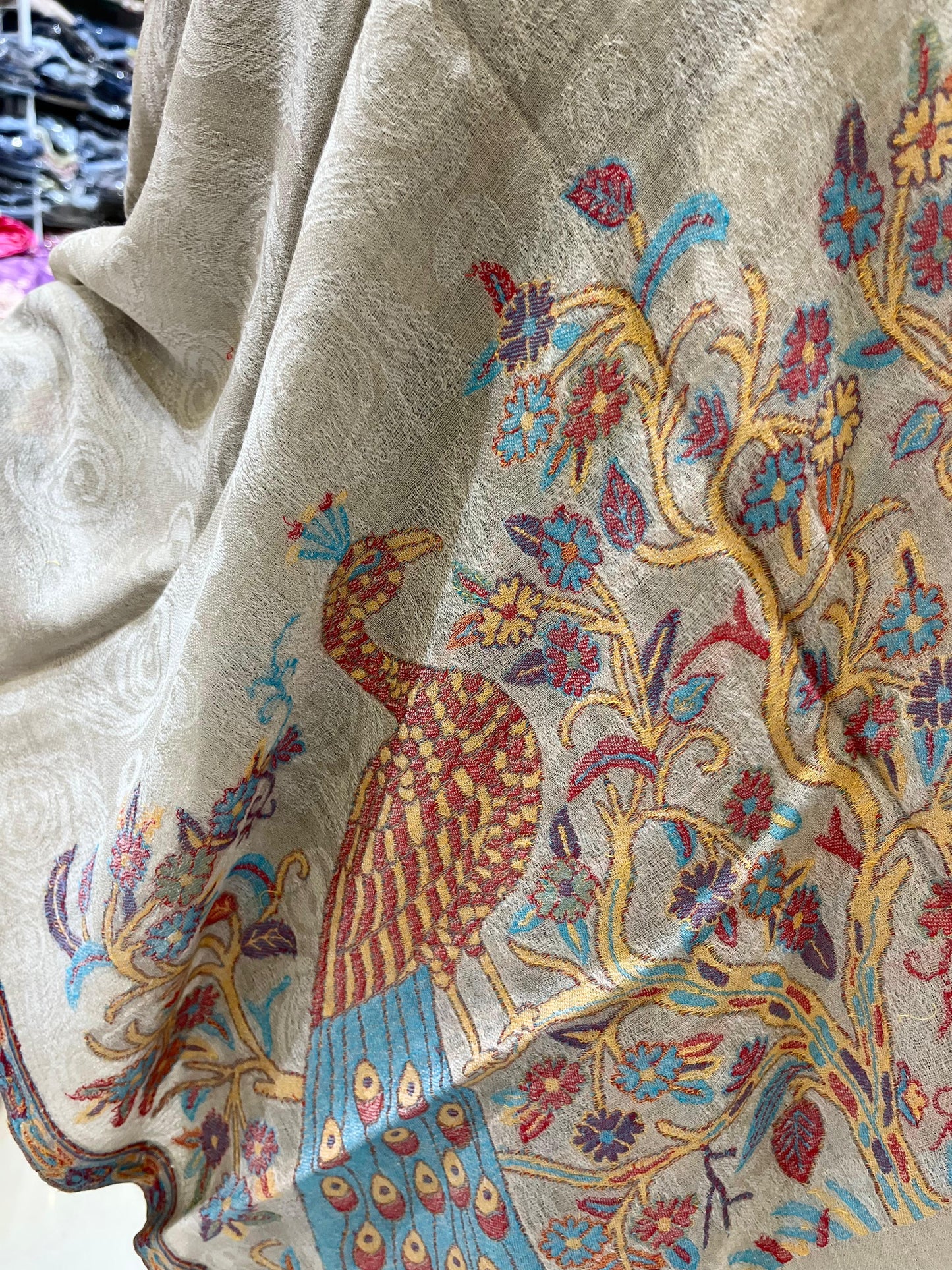 LUXURY GREY PASHMINA SHAWL