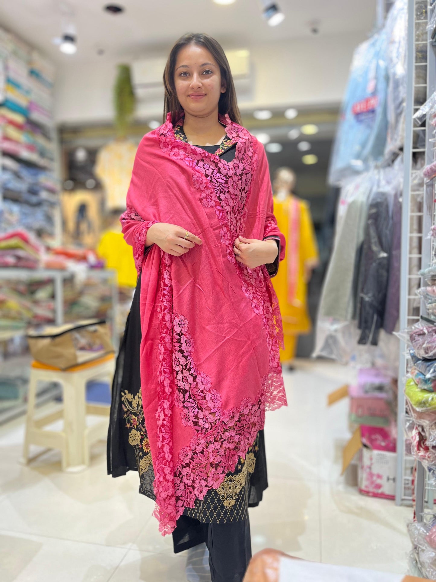 LUXE NET PASHMINA SHAWL