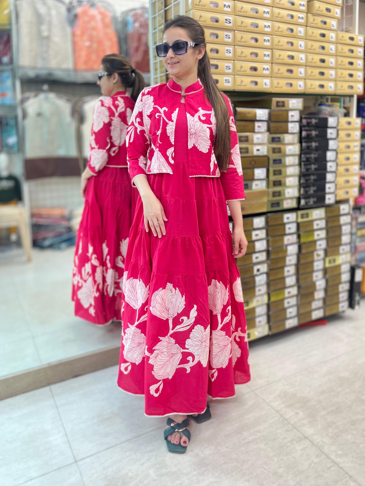 COTTON FLARED MIDI  JACKET