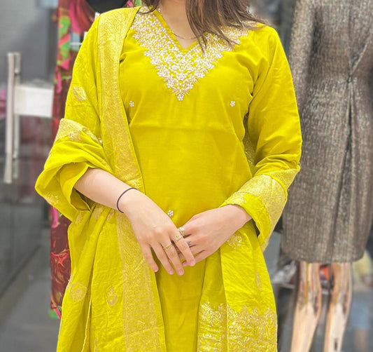 lime-green suit set