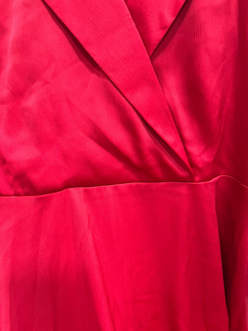 red satin dress