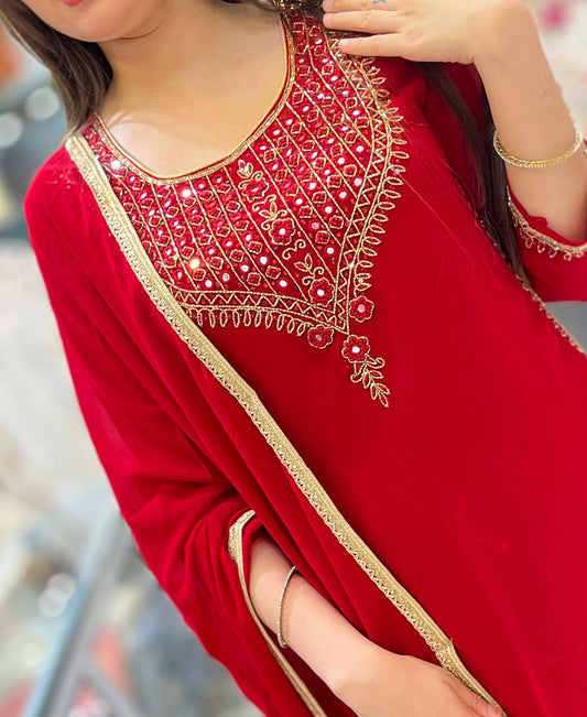 blood red suit set