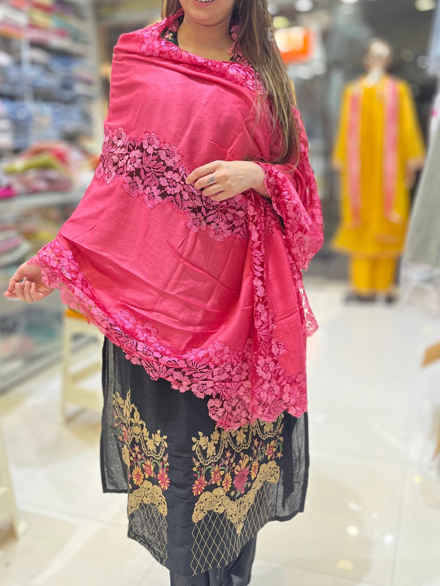 LUXE NET PASHMINA SHAWL