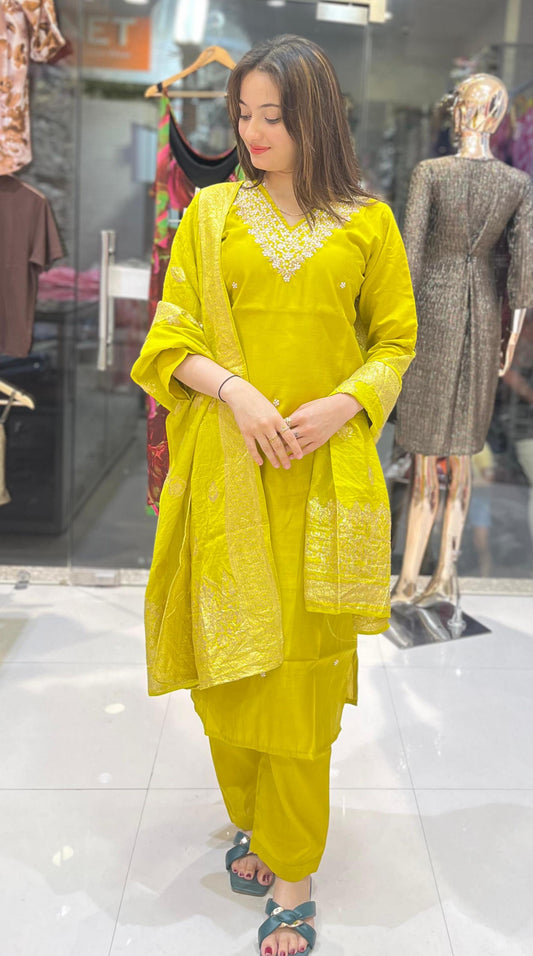 lime-green suit set
