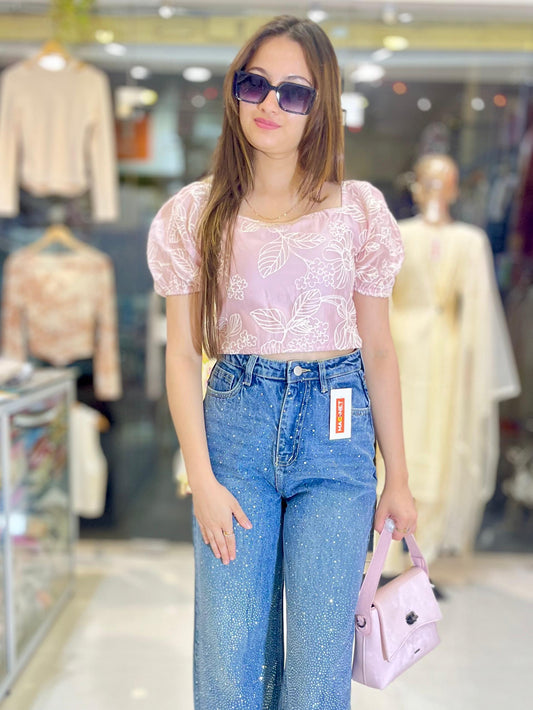 embroidery crop top