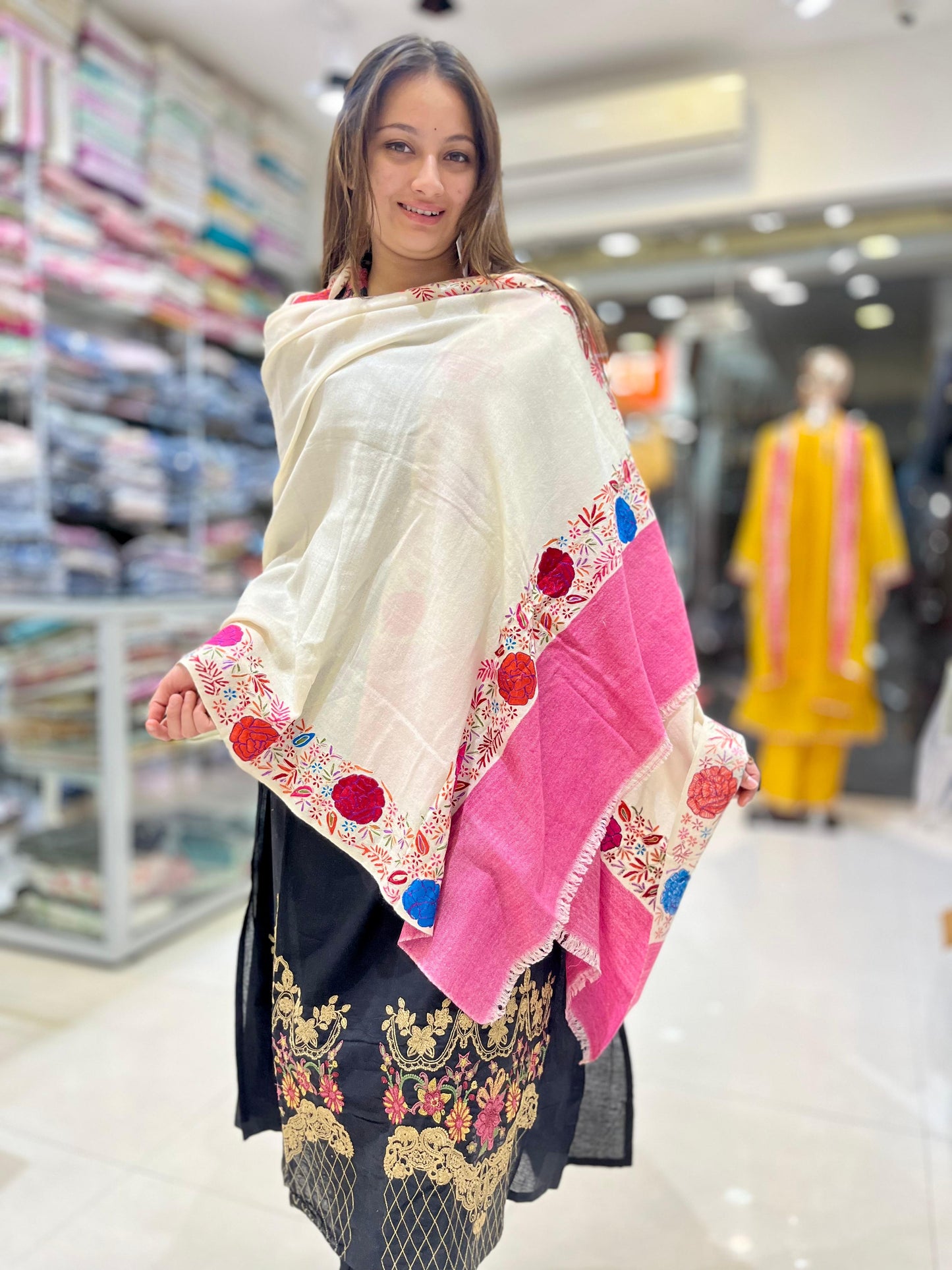 LUXURY FLORAL EMBROIDERED SHAWL